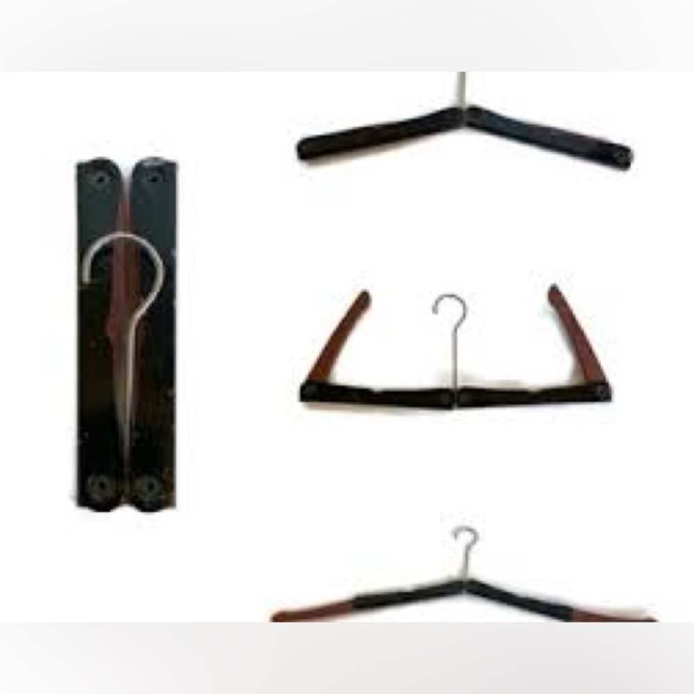 Vintage English c.1920s Suitcase Hanger Folding Travel Hanger • Metal & Wood - Picture 6 of 7